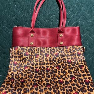 Harveys for Disney Couture Red and Leopard Print Tote